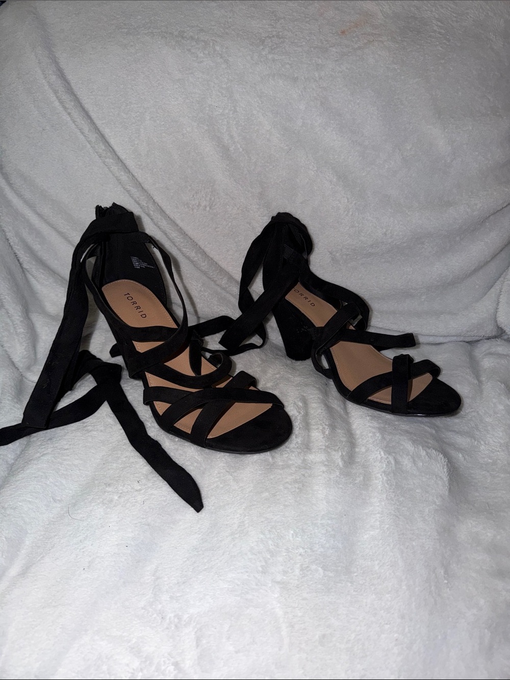 torrid Black Wrap-Strap Block Heel Sandals